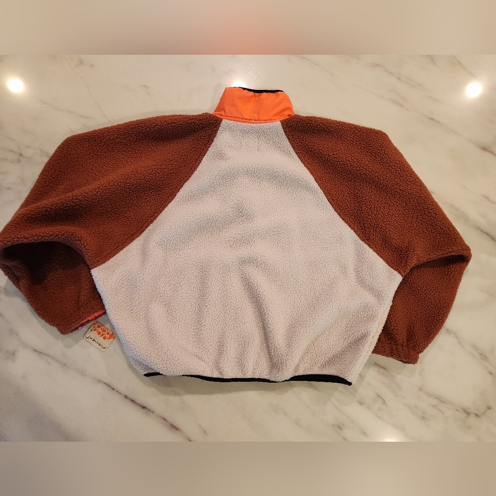 NWT Free People Hit the Slopes fleece 1/4 zip pullover jacket lavender fog combo - Picture 10 of 12